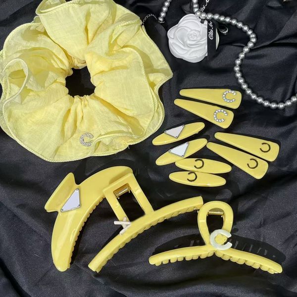 

Luxury Brand Designer Hair Clip Barrettes Letter Hair Claw Clip Yellow Hairpin Hair Clip Jewelry Hairpins Hair Accessories