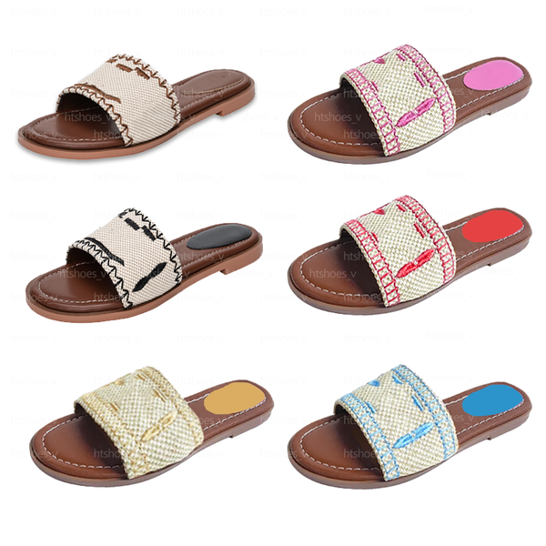 

Designer sandals Luxury Slippers Flat Women's Embroider Designer slipper Fashion flip flop Letter Slipper for Women Summer Beach Slide Ladies Low Heel shoes, Black