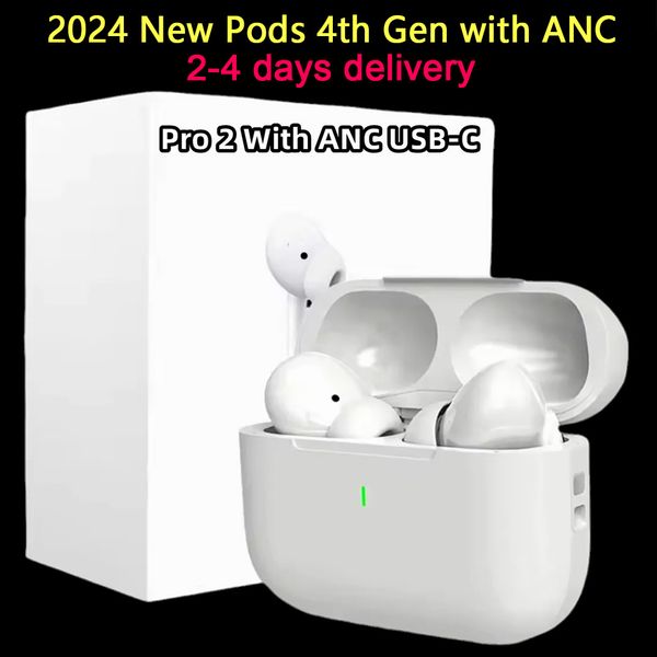

HIGH QUALITY tws earbuds Pods Pro 2 With ANC USB C 3rd Wireless Bluetooth Earphones Pods 4th Earphone Handfree Headset USB-C charging port For Xiaomi iPhone Headphones, White