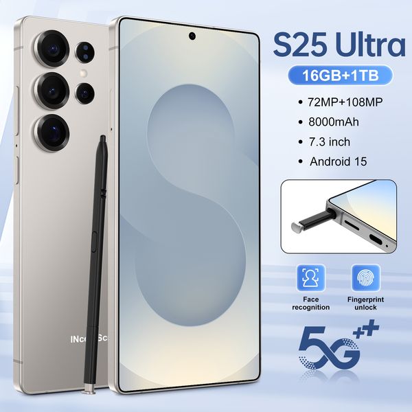 S24 S25 ultra phone 5G Cellphones Gaming phone 16GB+1TB smartphone unlock touch screen 108MP high-definition camera fingerprint unlock facial recognition