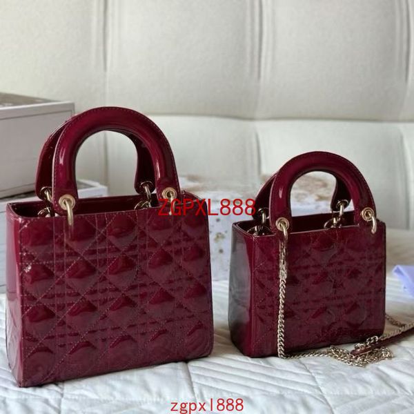 

2025 New Designer Bag Luxury Deor Handbag Patent Leather Princess Diana Bag Super Shoulder Messenger Fashion Bag, Blue