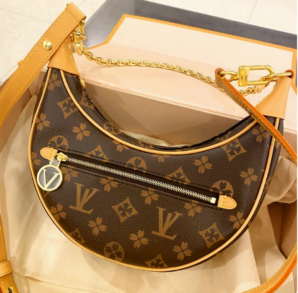 

Loop Croissant bag shoulder hobo designer Purse M81098 Cosmetic half-moon baguette underarm Handbag crossbody Metal Chain Collection Women A5, #1