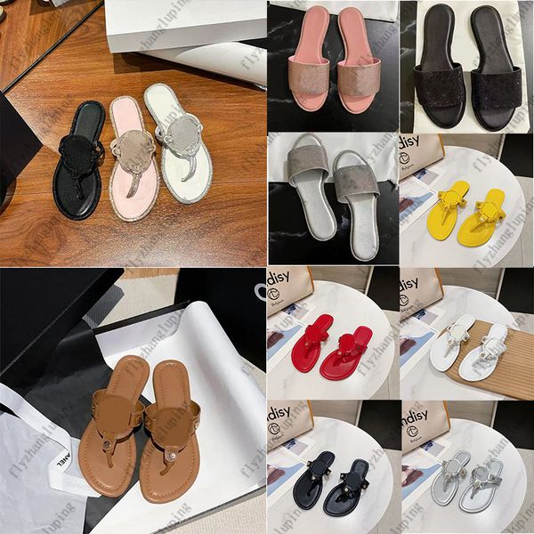 Free Shipping designer sandals diamond sparkling womens slides summer flat blue sandals slippers comfortable beach wedding shoes