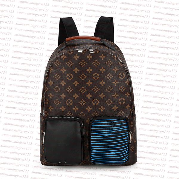 

2025 Mens Shoulder PU leather Designers Messenger Bag Famous Trip Postman Classic Handbag Briefcase Crossbody Good quality Bags with dust bag, Blue