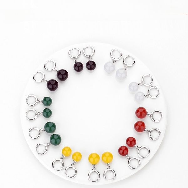 

Designer Stud Earrings: Black Agate 925 Sterling Silver Dangle Earrings - French Style Studs, Simple Fashion Jewelry Gift for Women