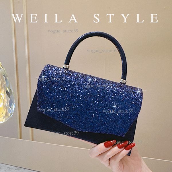 

Sequin Royal Blue Handbag Small Square Bag Bride Wedding Bridesmaid Evening Bag Chain Bag Crossbody Banquet Women's Bag 565, Royal blue polygon