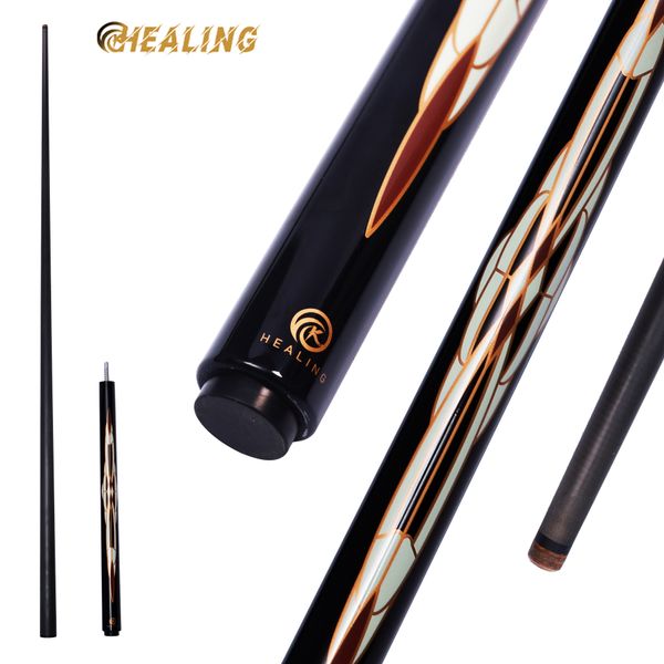 

OKHEALING 3/4 Split Radial Pin Jointed Snooker Billiard Pool Cue Handmade Carbon Fiber Shaft 2 Piece Tips 10.5mm Full Size 57" with Asstd Weights 18oz & 20oz