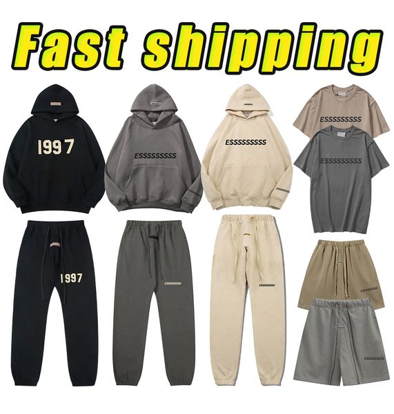 

essential hoodie designer mens essantial hoodie men essantial hoodie tracksuit rhinestone mens hoodie clothe pullover sleeve o-neck letter printed cotton set, Color 27