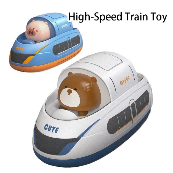New Double Elastic High Speed Train Baby Cognitive Toy Car Anime Image Puzzle Boy Children Children Interactive Toy Gift