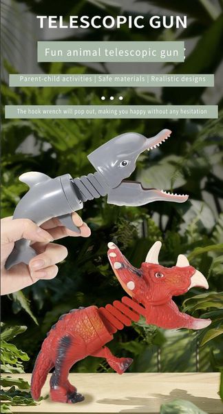 Interactive animal toy telescopic gun