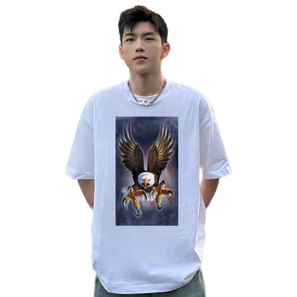 

New Arrival T-Shirts 230g Cotton cool Anime Printing Street Clothes Breathable Short Sleeve Wholesale Men Tees Oversized 4XL, Black