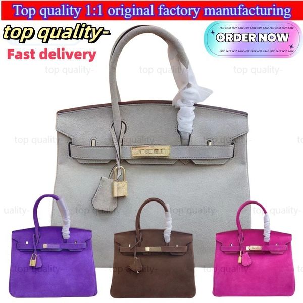 

top quality- tote shoulder women purse crossbody bag genuine leather classic with lock and key portable top quality cowhide Crossbody 19cm 25cm 30CM Bag, 1 suede