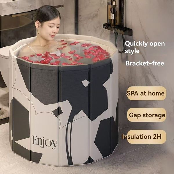 

Indoor bath tub Adult Full Body Bath Tub with Foldable Design for Family Use
