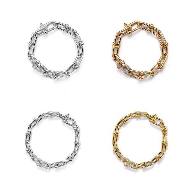 

fashion designer bracelet for women horse hoof u-shape inlaid diamond bracelet plated gold mens designer jewelry woman luxury valentines day gift