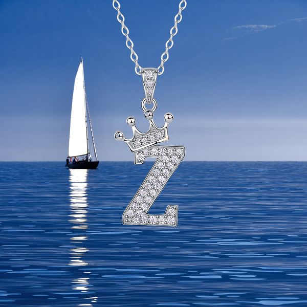 

O-Z English alphabet pendant necklace 925 sterling silver Moissanite Luxurious cool popular lucky versatile design Cross-border collar necklace gift for our youth