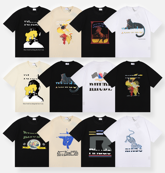 

mens designer t shirt rhudeshrit mens rhufe shirts printed designer shirt rhu designer men shirts rhudeshorty designer shirt for men clothes t-shirt summer mens, T17