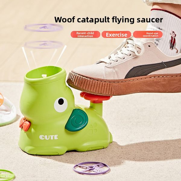 Children's Outdoor Indoor Sports Baby Elephant Frisbee Frisbee Foot Stepping Ejection Launcher Boys and Girls Toy Gifts