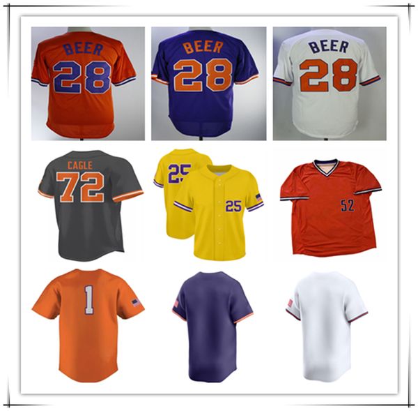 

College Baseball Jerseys Cam Cannarella Dominic Listi Jarren Purify Luke Gaffney Jacob Jarrell Josh Paino Collin Priest Aidan Knaak Seth Beer B.J. Bailey Ciufo Youth, Orange style