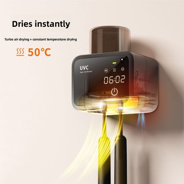 

Toothbrush for sterilization Wall Mounted Mini Automatic Toothbrush Mouthwash Cup Sterilizer UVC UV Disinfection Fully automatic disinfection box Hang-type