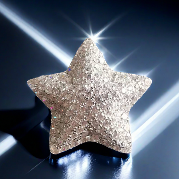 

S925 sterling silver five-pointed star luxury ring 2025 new model hip-hop style grand noble authoritative starry sky ring jewelry gift for boyfriend father leader