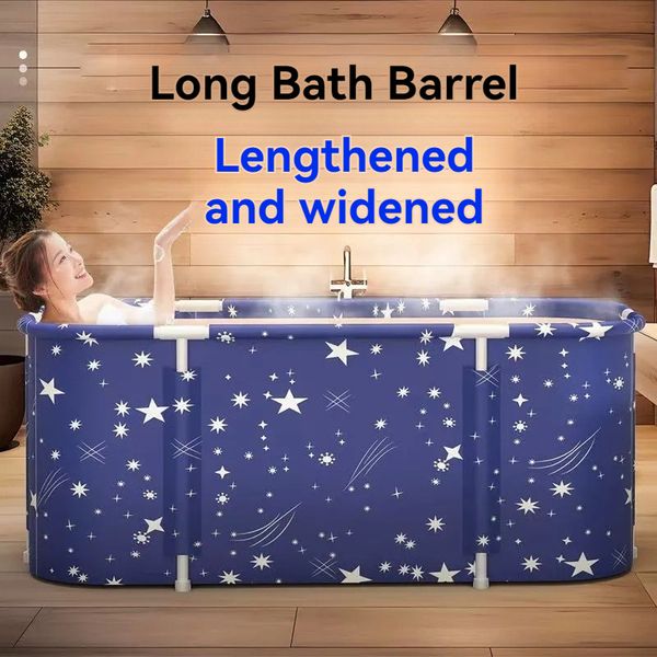 

Foldable Adult Child Bathtub for Home Use, Navy blue