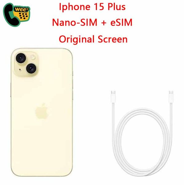 Refurbished USA Version Unlocked Apple iPhone 15 Plus RAM 6GB ROM 128/256GB iOS 17 NFC Original 5G Cell Phone Suppport Face ID