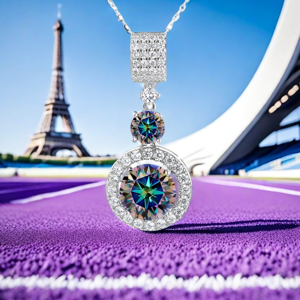 

D color VVS1 Moissanite diamond 6CT queen pendant necklace S925 sterling silver elegant fashionable personalized celebrities Lockbone necklace for your love baby