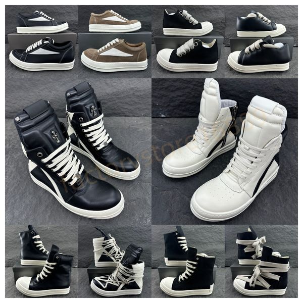 

luxury designer mens shoes womens sneakers chaussure rain Genuine leather boot canvas boots booties black white high top platform casual trainers, Clear
