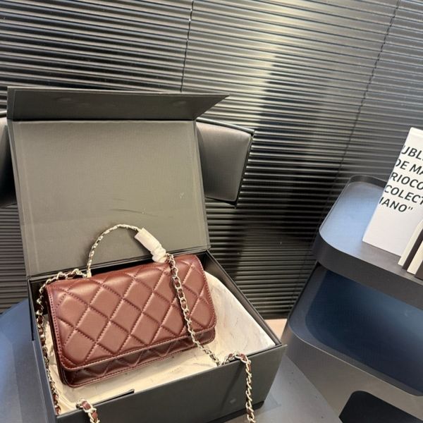 

Long diamond grid bag with chain for convenient and fashionable carrying --CN8065, Cn8065-4