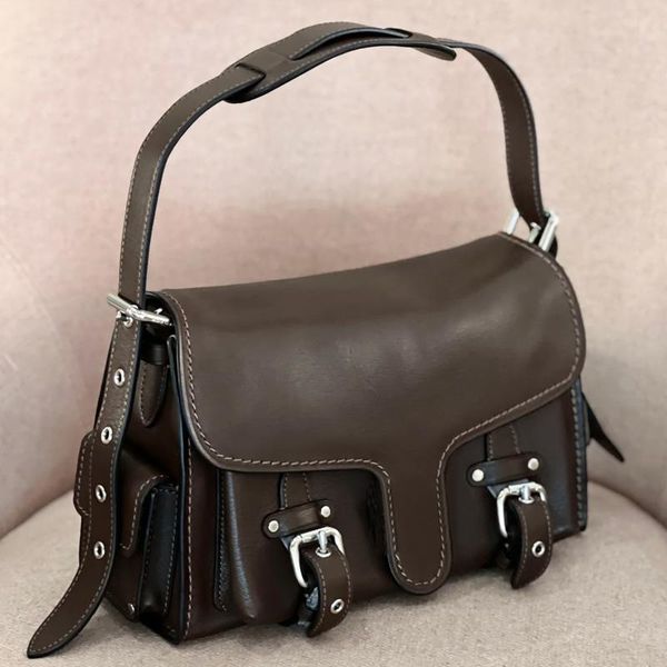 

cargo tabby bag women handbag CT721 fashion underarm sacoche letter motorcycle messenger Bags large flap multi-pocket Tabby clutch adjustable shoulder purse brown, A3