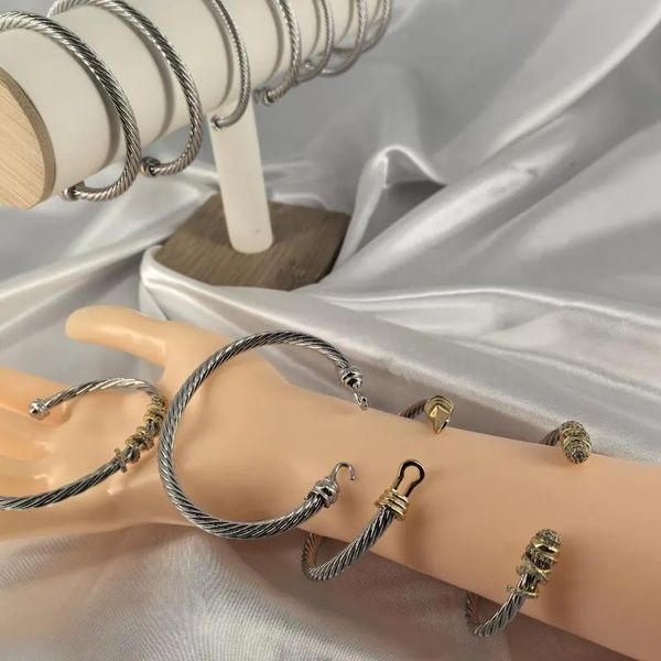 

women bangles bangle bracelet for men designer bracelet women cable cuff bracelets Sterling Silver jewelry fast ship