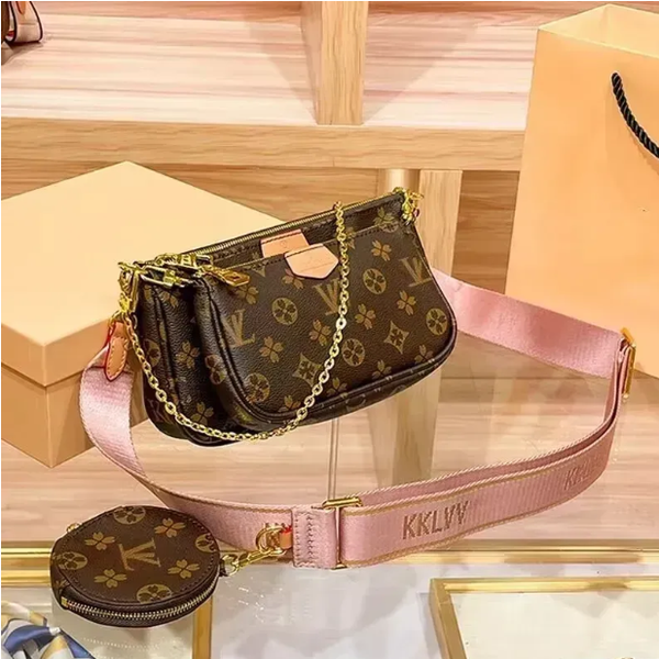 

M44840 MULTI POCHETTE ACCESSORIES Shoulder Womens Leather purse mens fashion tote Cross Body Designer bags Luxury handbags chain pochette Clutch embossed bag, 1#