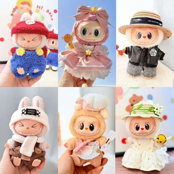 POP MART 17cm Only Pendant Simple Version Sakura Set Keychain Labubu Doll Clothes