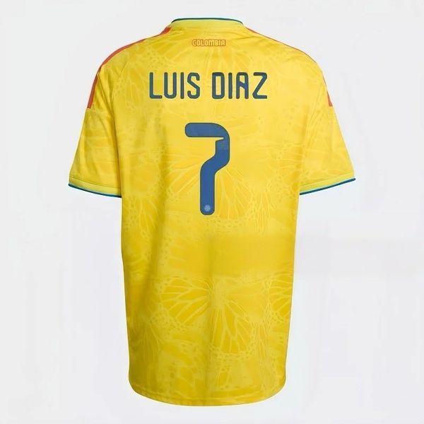 Colombia NO 7 Diaz home jersey away short sleeved match training national team football jersey men's top 2026/27