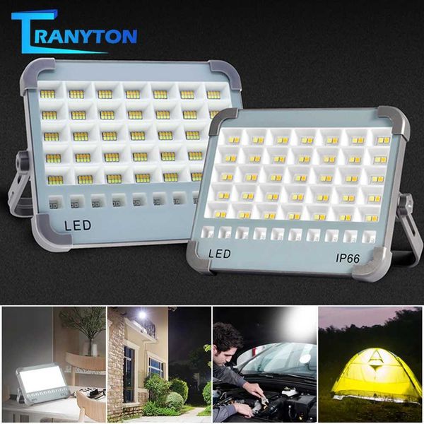 Portable Spotlight Solar Rechargeable Battery USB Output Waterproof LED Flashlight 4 Dimming Levels Hunting Camping Work Light M251201