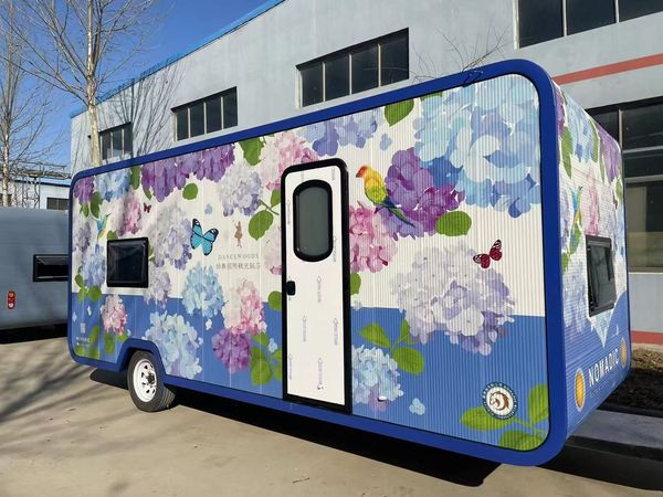 

All-in-One Festival Food Truck: Compact Trailer with Counter & Ample Storage Cabinets