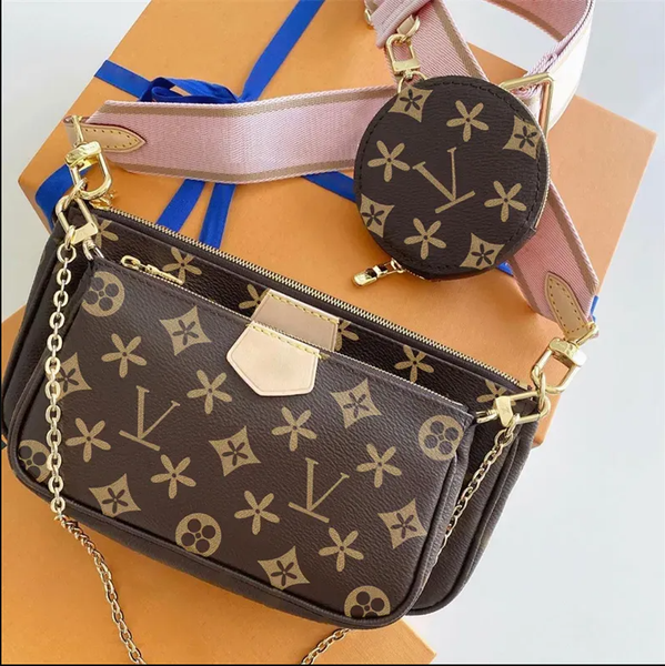 

shoulder Bags Three piece set Luxury designer women men Genuine Leather handbag chest tote clutch CrossBody pack Cosmetic bag, 13#