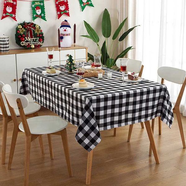 Christmas Checkered Square Tablecloth Kitchen Wedding Party Holiday Dining Table Decoration Tablecloth L251202