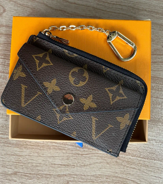 

M69431 CARD HOLDER RECTO VERSO Designer Fashion Womens Mini Zippy Organizer Wallet Coin Purse Bag Belt Charm Key Pouch Pochette, Gold