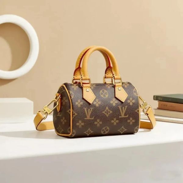 

High Quick Purse Boston Tote Designer Mini Pillow Handbag Womens Crossbody Messenger Bag Classic Design Floral Make shoulder bag Luxury bags, Brown-flower-beige-inside