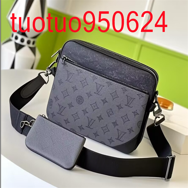

High Quality Designer mens womens POCHETTE TRIO Cross Body Wallets Leather tote Patchwork handbag shoulder bags Totes Purse Crossbody Bag with dust bag, Dark grey