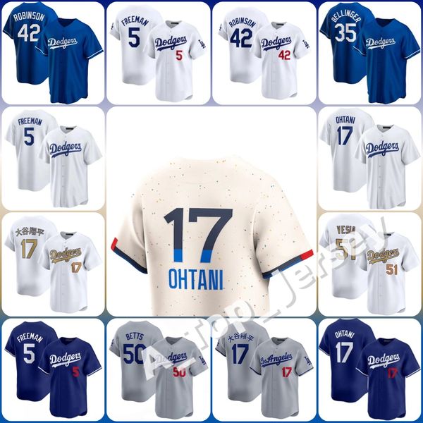 Custom Baseball Jerseys Shohei Ohtani 50 Betts 17 Ohtani 5 Freeman 18 Yamamoto Mookie Betts Freddie Freeman Yoshinobu Yamamoto Men Women Youth 5XL 6XL Jersey