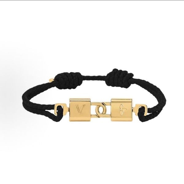 

New Style Bracelets Mens Rope-woven Bracelet Designer Classic Lock Shape Couple Bracelets 18K Gold Plated Bracelet High-quality Jewelry Gifts