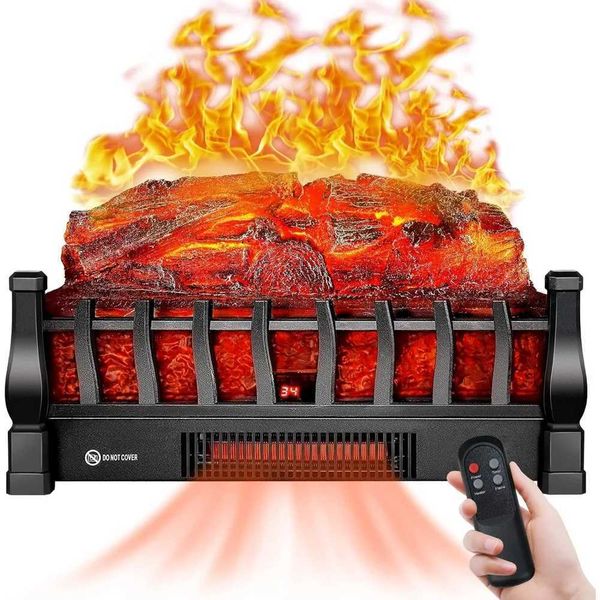 Infrared Electric Fireplace Log Insert with Remote Control 5-Level Flame Brightness 24-Hour Timer and Overheating Protection X251203