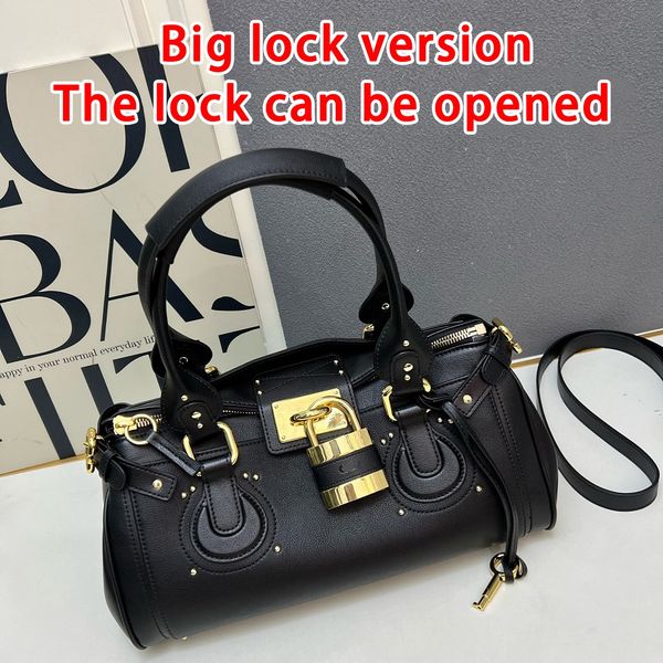 

designer bag Luxury Paddington bag Tote bag Big lock version The lock can be opened woman design Grain leather new fashion handbag Retro Lock Head Bag Handheld 10A, Color#18