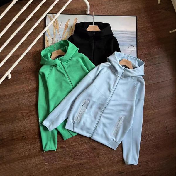 

Casual sports breathable men's three-color hooded double zipper top straight leg sweatpants suit 3 colors S-XXL, Beige