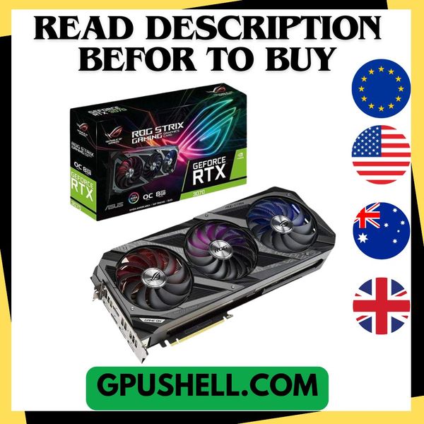 

Used GPU ASUS GeForce RTX 3070 8GB GDDR6 256-Bit Gaming Graphics Card