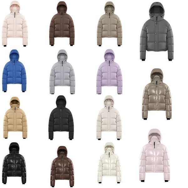 

Jackets Aritzia TNA 90 Goose Down Coats Little Puff Down Jacket Soft Short Hooded Warm Vest Women Designer Winter Hoodie Zipper Cardigan Coat, Silver