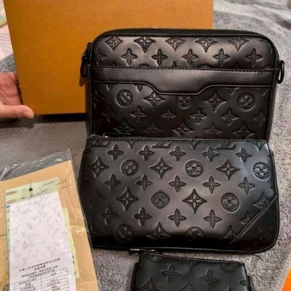 

New High-qualitys handbag Men shoulder bags designer Bag cross body briefcase luxury man Women messenger bag set satchel Purse Composite package backpack L88, 10010black flower