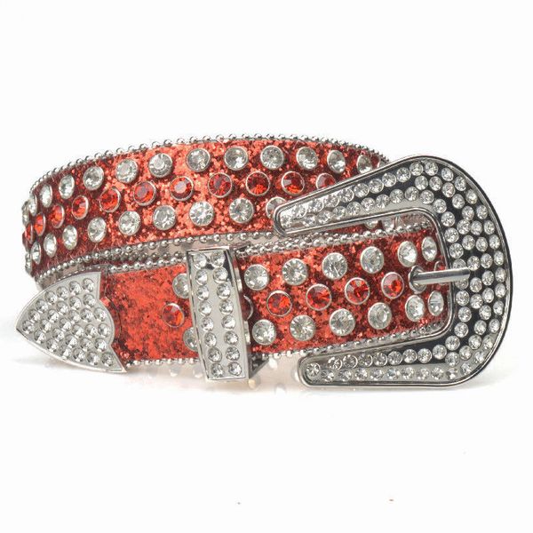 

Hip hop style crystal belt gold silver-Width 3.8 cm